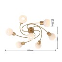 Lindby taklampe Ciala, 7 lyskilder, messing