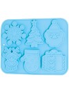 Blå 3D Silikonform til Baking med Julemotiver