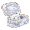 DARK Velvet Jewellery Box Micro Country Blue Savannah Pattern