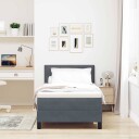  Box Spring Seng med Madrass & LED Mørk Grå 100x200 cm Fløyel