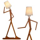 Justerbar tregulvlampe – 160 cm stoffskjerm