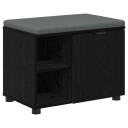 vidaXL Gangbenk Svart Eik 60 x 38 x 46 cm Konstruert treverk og stoff