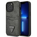 Guess Iphone 13 Pro Deksel Double Cardslot Metal Triangle Svart