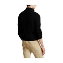 Polo Ralph Lauren Cable-Knit Cotton Quarter-Zip Sweater - Black - S