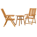 Hage Bistro Sett 3 pcs Brun heltre akasie