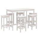 vidaXL Hagebarsett 7 deler hvit heltre furu