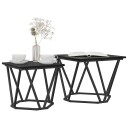  Sidebord 2 stk Svart Eik Kompositt
