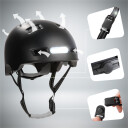 Crazy Safety Urban Bicycle and Skater Helmet with Front and Rear Lights Black L 57 61cm CS240201