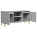 vidaXL TV-benk med ben i heltre grå sonoma 103,5x35x50 cm