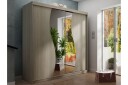 Dunkra Garderobeskap Med Speil 200x200 cm - Brun