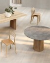 Vipp 494 Cabin Bord Ø130 Cm Grå / Lys Eik   Spisebord & Barbord Marmor Light Oak   49410