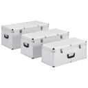 Oppbevaringskasser 3 stk sølv aluminium