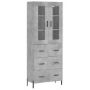 vidaXL Highboard betong grå 69,5x34x180 cm konstruert tre 8720845478353