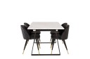Venture Home Estelle Spisegruppe 140 cm Rektangulær med 4 Velvet Stoler Sort