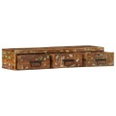  Veggmontert TV benk 100x30x19 cm gjenvunnet heltre