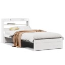 Sengeramme med hodegavl hvit 75x190 cm heltre furu 3306721