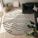 Runde tepper   Kindon Natural Cotton Shaggy off white/brun Størrelse: Ø 200 cm