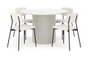 Uppveda Spisebord 120 cm Rund med 4 stk Lowe Matstkol\|Svartar   Hvit