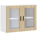  Veggmontert kjøkkenskap med glassdør Porto sonoma eik 8721158424365