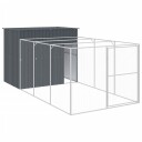 Vidaxl Hundehus Med Gård Antrasitt 214X457X181 cm Galvanisert Stål