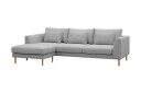 Florenz 3 seters Venstrevendt L formet Sjeselongsofa i Stoff   Lys grå