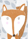 Cute Red Fox with Grey Leaf Pattern by Artist Carla Daly Plakat Plakat / 50x70cm