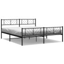 vidaXL Sengeramme i metall med hode- og fotgavl svart 183x213 cm 8721012189812