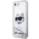 Karl Lagerfeld Glitter Hardcase til iPhone 7/8/SE 2020/2022 Choupette Sølv