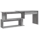 vidaXL Hjørnepult grå sonoma 200x50x76 cm konstruert tre