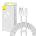 Baseus 2m Lightning USB Kabel 2.4A Hvit
