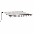 vidaXL Uttrekkbar markise Lys Grå og Hvit 400 × 300 cm