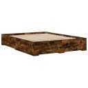  Sengeramme med skuffer røkt eik 150x200 cm konstruert tre 8721102620348