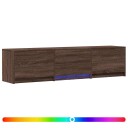  TV benk med LED Brun eik 165 x 34 x 40 cm Konstruert tre