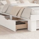  Sengestamme med Skuffer Hvit 120x190 cm Solid Furutre
