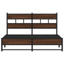  Sengeramme i metall uten madrass brun eik 135x190 cm 8721158379146