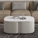 Hu Sofabordsett 90x42,9x45 cm - Hvit