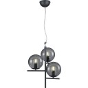 Trio Pure Pendellampe med 3 lys 28W røkfarget glass