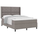 Boksspring Seng med Madrass Taupe 140x190 cm Stoff