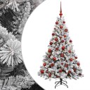 vidaXL Kunstig juletre med kuler 150 cm 150 LED-lys Varmhvit