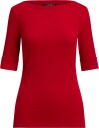 Lauren Ralph Lauren Stretch Cotton Boatneck Tee   RALPH RED   XL