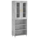 vidaXL Highboard betong grå 69,5x34x180 cm konstruert tre 8720845481315