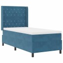  Box Spring Seng med Madrass & LED Mørkeblå 90x190 cm Fløyel