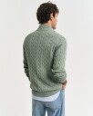 Gant Kabelstrikket genser med half-zip KALAMATA GREEN XS