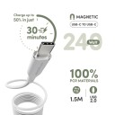 PanzerGlass Empower Magnetic 240W USB-C Kabel 1,5m Hvit