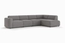 Torvasen 5 seters sofa med divan høyre i stoff   Grå