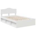 Sengestamme med hodegjerde Hvit 120 x 200 cm Massiv furu