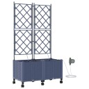 vidaXL Hageplantekasse med vanning og hjul 2 stk. Grå 80 x 40 x 148 cm