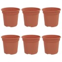 vidaXL Rund Blomsterpotte 6 stk. Klinker Rød Ø 15 x 12 cm Plast