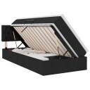  Seng med lagring og LED med madrass Svart 90 x 190 cm stoff