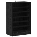  Skohylle Svart Eik 60x35x92 cm Laget av tre
